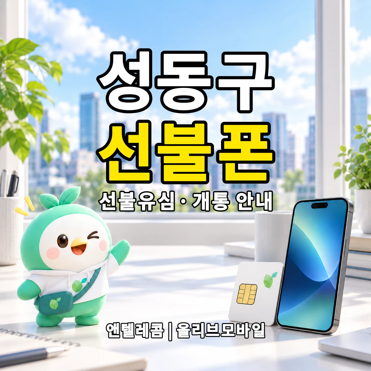 서울특별시 성동구 선불폰·선불유심 개통 안내 이미지